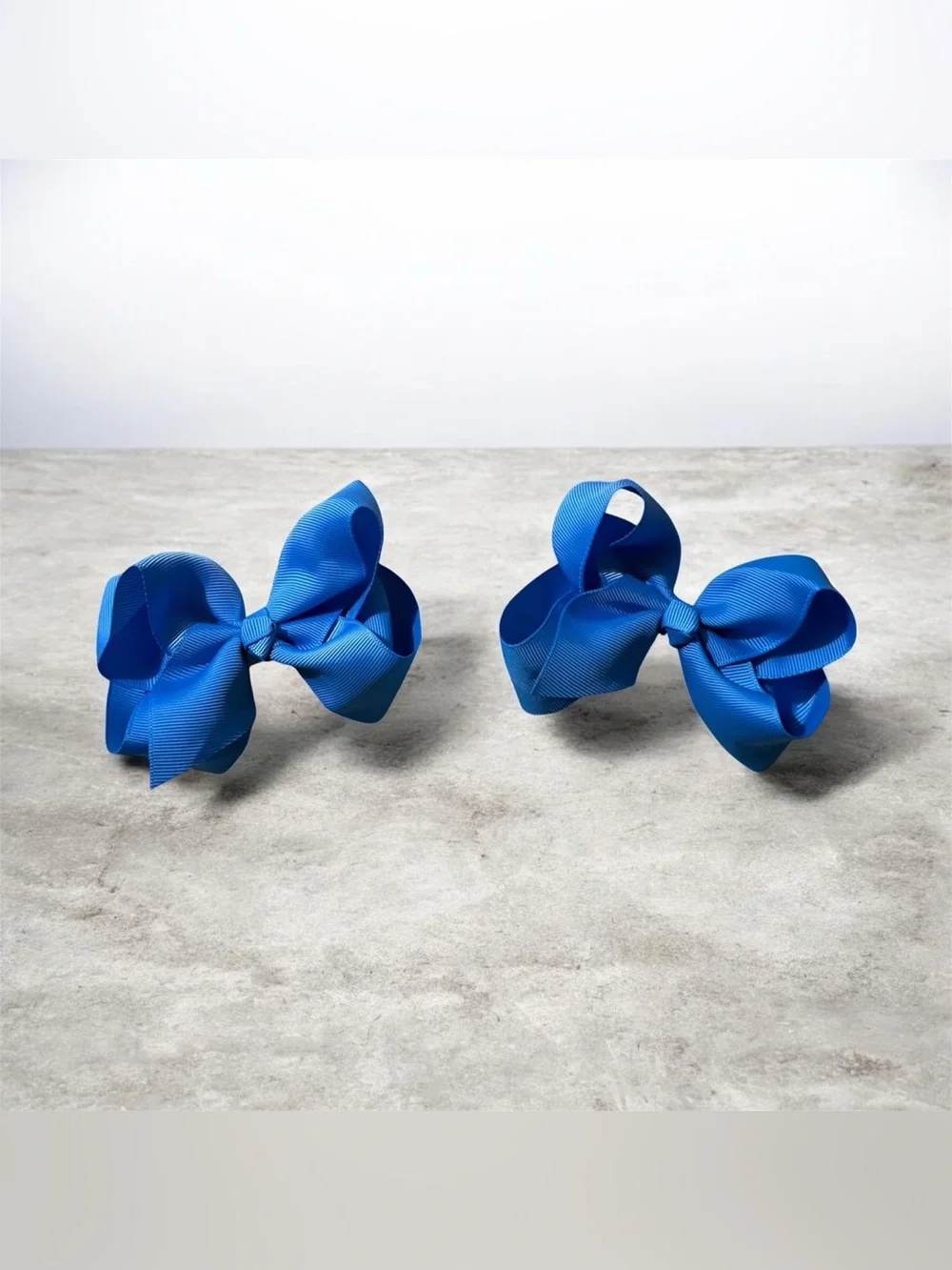 Periwinkle Blue Grosgrain Bow Hair Clips - Pair